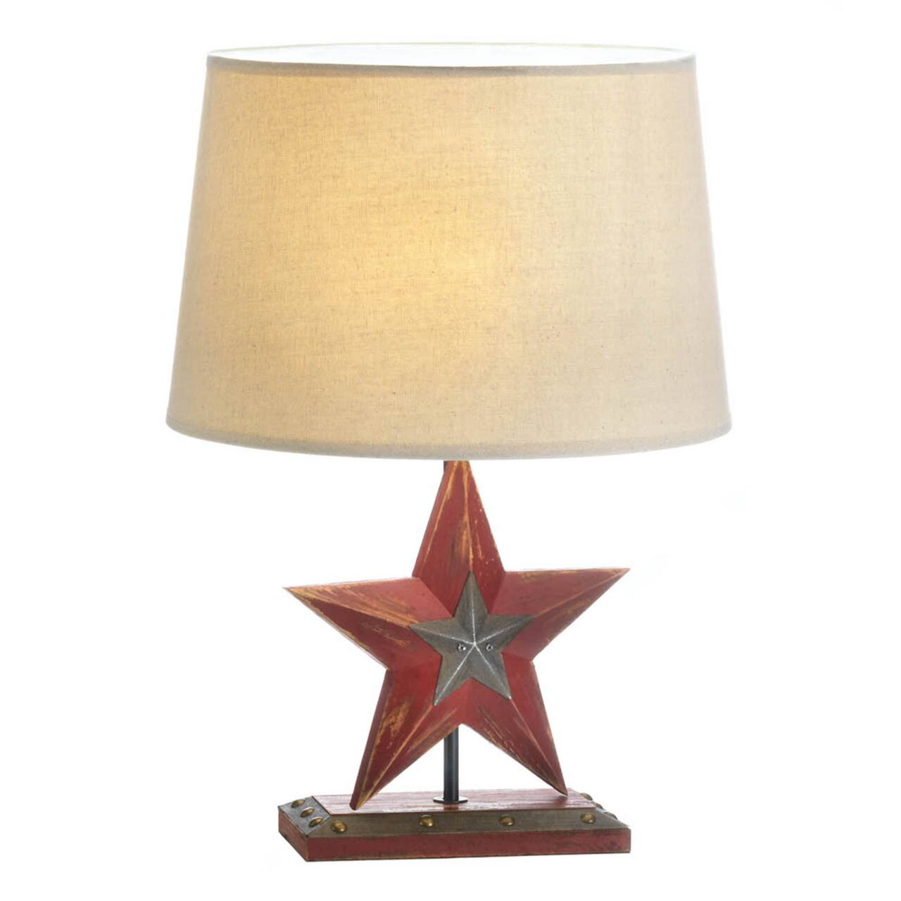 19&#x27;&#x27; Farmhouse Red Star Table Lamp